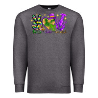 Charcoal Heather Peace Love Crawfish Premium Sweatshirt - HowdyJamesFarm