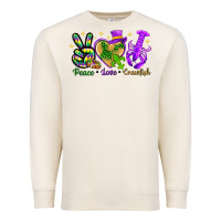Sandshell Peace Love Crawfish Premium Sweatshirt - HowdyJamesFarm