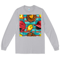 Moon Dust softball helmet and glove with serape seamless pattern Long Sleeve Tee - BundleAndBundleShop