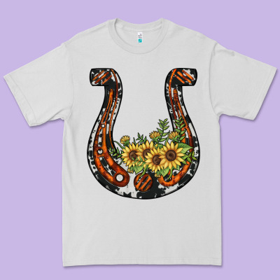 Horseshoe Sunflower Premium Tee Designed By Jahusdesignshop