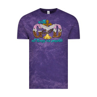 Cloud Purple with god all things are possible Vintage Tee - NancyCooperArtShop