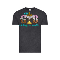 Vintage Black with god all things are possible Vintage Tee - NancyCooperArtShop