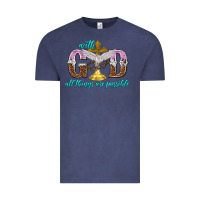 Vintage Denim with god all things are possible Vintage Tee - NancyCooperArtShop