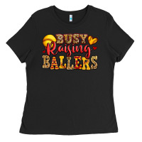 Black busy raising ballers softball Ladies Tee - Jasminsmagicworld