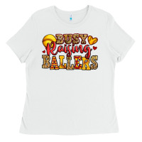 White busy raising ballers softball Ladies Tee - Jasminsmagicworld