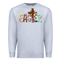 Heather Grey Easter crown of thorns Easter Day Premium Sweatshirt - HowdyJamesFarm