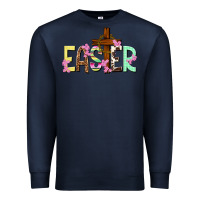 Navy Easter crown of thorns Easter Day Premium Sweatshirt - HowdyJamesFarm