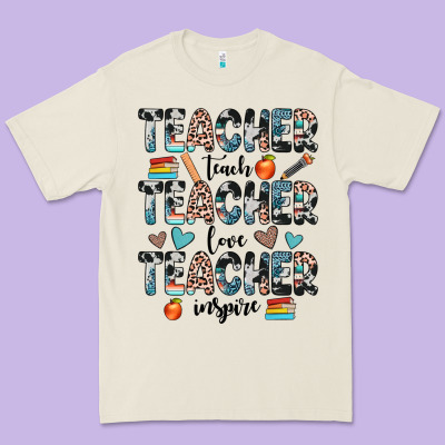Teacher Teach Love Inspire Premium Tee Designed By Jahusdesignshop