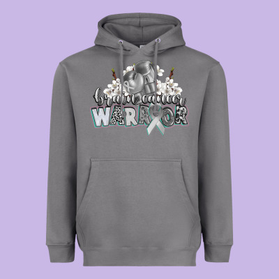 Brain Cancer Warrior Heavyweight Hoodie Designed By Cowgirlartshop