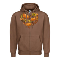 Chestnut Fall Heart Zipper Hoodie - texasbilliewilder