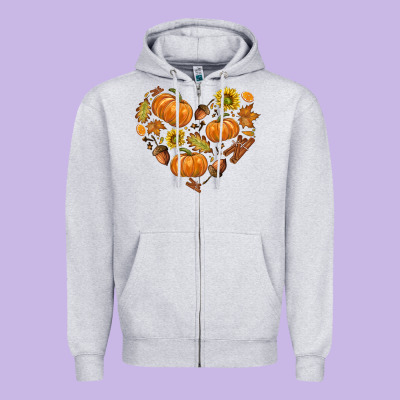 Fall Heart Zipper Hoodie Designed By Texasbilliewilder