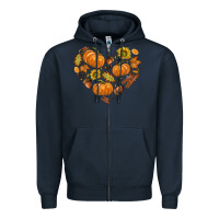 Navy Fall Heart Zipper Hoodie - texasbilliewilder