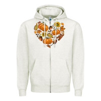Oatmeal Heather Fall Heart Zipper Hoodie - texasbilliewilder