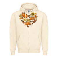 Sandshell Fall Heart Zipper Hoodie - texasbilliewilder