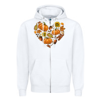 White Fall Heart Zipper Hoodie - texasbilliewilder