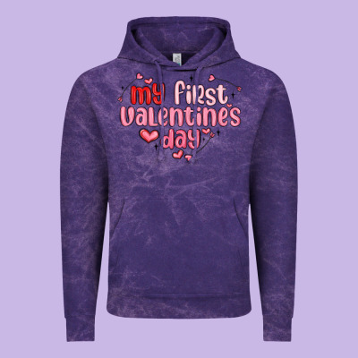 My First Valentines Day Vintage Hoodie Designed By Maliassmallbusiness