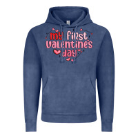 Vintage Denim my first valentines day Vintage Hoodie - MaliasSmallBusiness