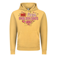 Vintage Mustard my first valentines day Vintage Hoodie - MaliasSmallBusiness