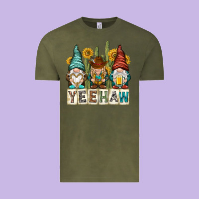 Yeehaw With Gnomies Vintage Tee Designed By Nancycooperartshop