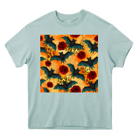 Arona halloween bat and roses seamless pattern Heavy Core Tee - BundleAndBundleShop