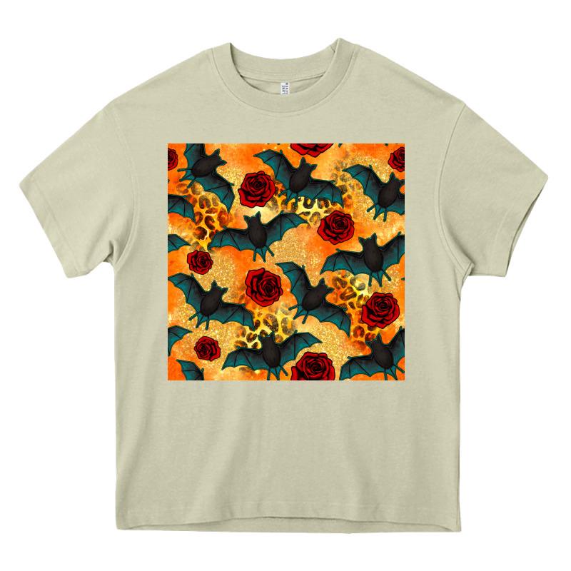 Halloween Bat And Roses Seamless Pattern Heavy Core Tee by BundleAndBundleShop | Teevron