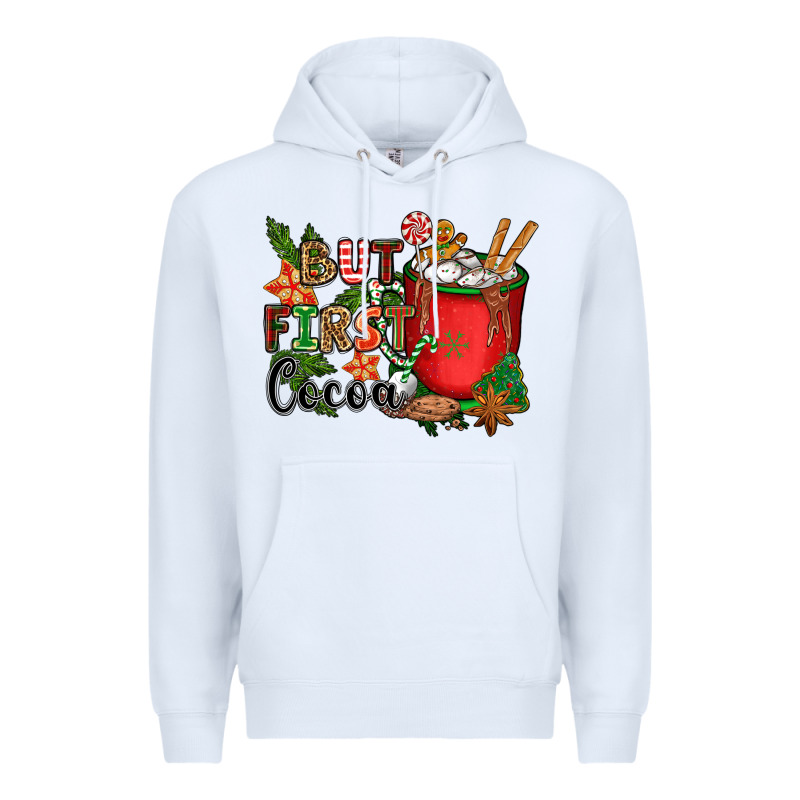 But First Cocoa Premium Hoodie by CowGirlArtShop | Teevron