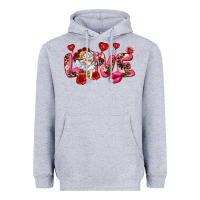 Heather Grey Love Valentine's Day Heavyweight Hoodie - HowdyJamesFarm