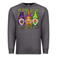 Charcoal Heather Mardi Gras with my gnomies Premium Sweatshirt - HowdyJamesFarm