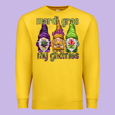 Mardi Gras With My Gnomies Premium Sweatshirt Designed By Howdyjamesfarm