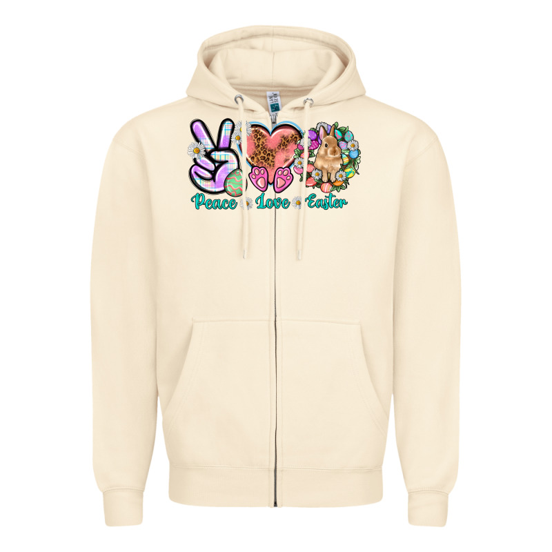 Peace Love Easter Zipper Hoodie by NancyCooperArtShop | Teevron