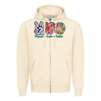 Sandshell Peace love Easter Zipper Hoodie - NancyCooperArtShop