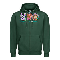 Sports Green Peace love Easter Zipper Hoodie - NancyCooperArtShop