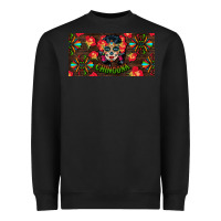 Chingona Sugar Skull License Plate Heavyweight Sweatshirt | Teevron
