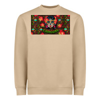 Mushroom Chingona Sugar Skull License Plate Heavyweight Sweatshirt - BundleAndBundleShop