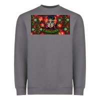 Storm Chingona Sugar Skull License Plate Heavyweight Sweatshirt - BundleAndBundleShop