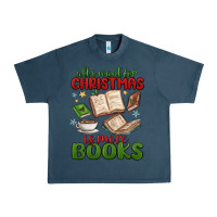 Midnight Navy all i want for christmas is more books Urban Heavy Tee - MaliasSmallBusiness