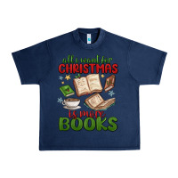 Navy all i want for christmas is more books Urban Heavy Tee - MaliasSmallBusiness