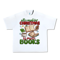 White all i want for christmas is more books Urban Heavy Tee - MaliasSmallBusiness