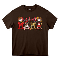 Chocolate Brown baseball mama Heavy Core Tee - Jasminsmagicworld