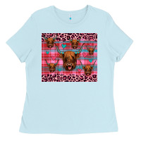 Baby Blue highland cow valentines Ladies Tee - JahusDesignShop