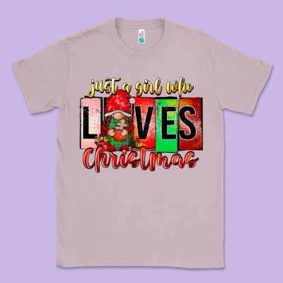 Just A Girl Who Loves Christmas Classic Tee Designed By Cowhidedigitalart