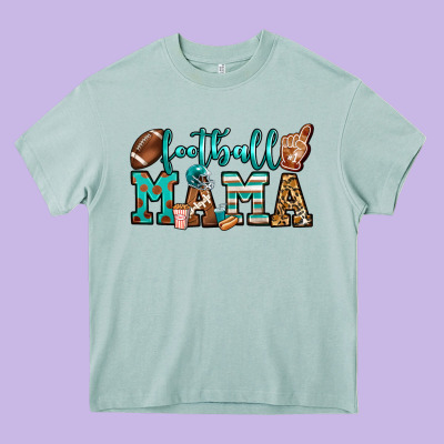 American Football Mama Heavy Core Tee Designed By Jasminsmagicworld