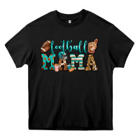 Black American football mama Heavy Core Tee - Jasminsmagicworld