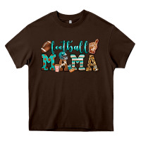 Chocolate Brown American football mama Heavy Core Tee - Jasminsmagicworld