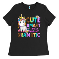 Black cute smart and a little bit dramatic unicorn Ladies Tee - AdoDesignShop
