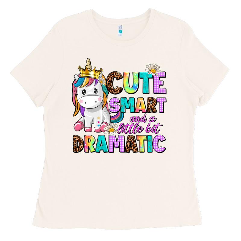 Cute Smart And A Little Bit Dramatic Unicorn Ladies Tee by AdoDesignShop | Teevron