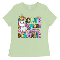Matcha cute smart and a little bit dramatic unicorn Ladies Tee - AdoDesignShop