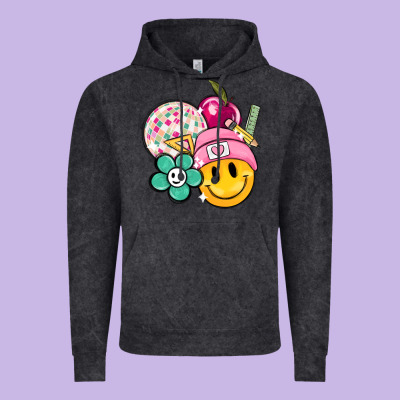 Smiley Face And School Elementary Vintage Hoodie Designed By Maliassmallbusiness