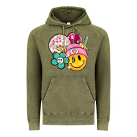 Vintage Olive smiley face and school elementary Vintage Hoodie - MaliasSmallBusiness