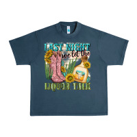 Midnight Navy last night we let the liquar talk Urban Heavy Tee - NancyCooperArtShop